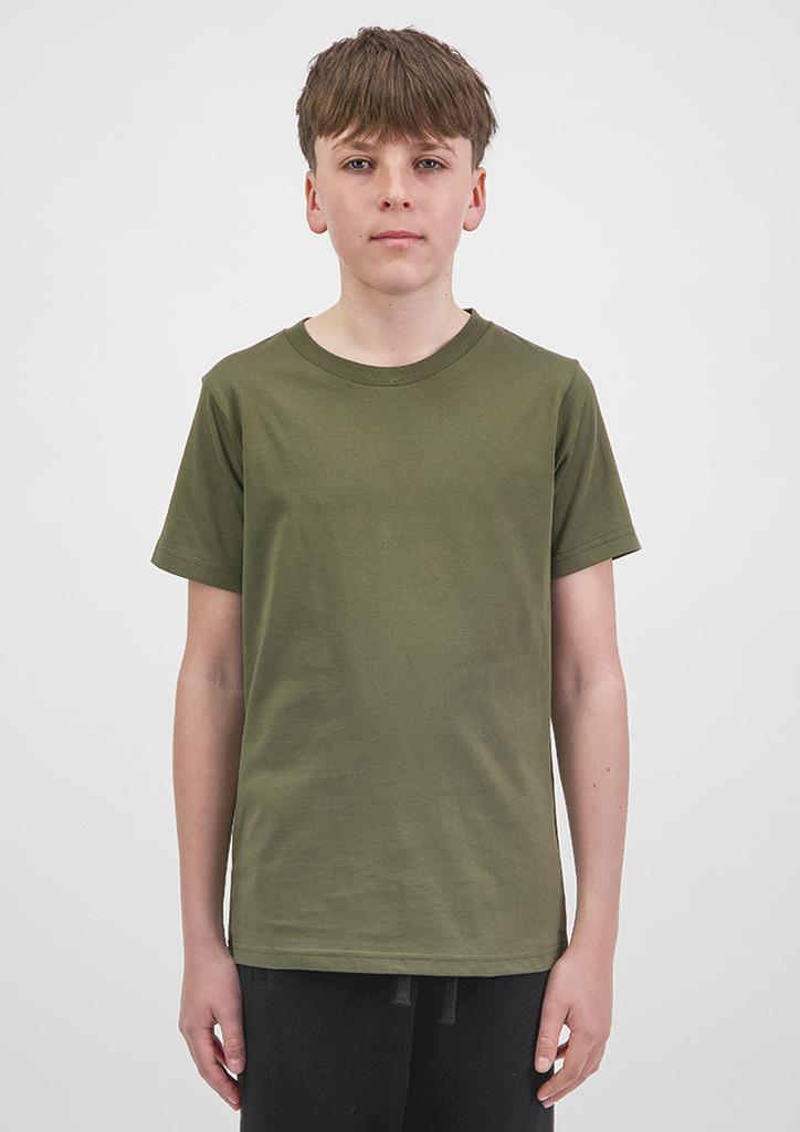 [9401042686831] X1001Y - Youth Basis Short Sleeve Tee (10, Army)