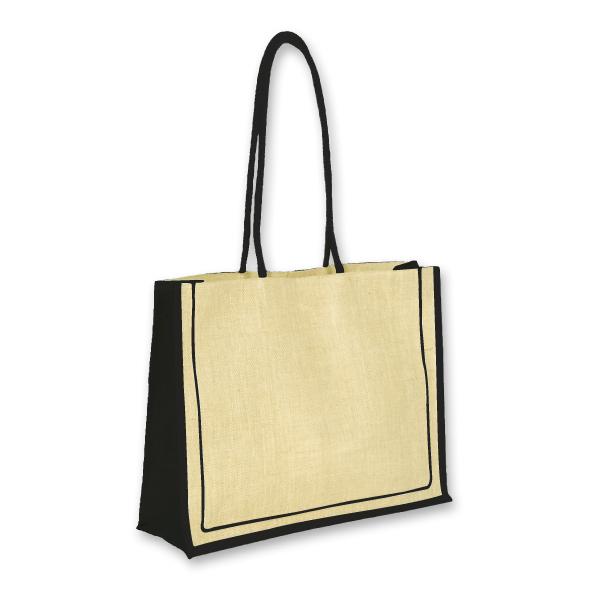 [1169-NL.BL] Eco Jute Shoulder Bag - 1169 (Natural,Black)