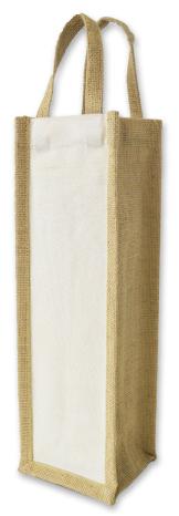 [1195-NL] Eco Jute 1 Bottle Wine Bag - 1195