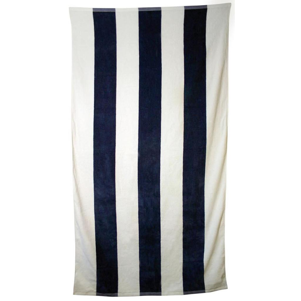 [M135-NA.WH] Striped Beach Towel - M135 (Navy,White)
