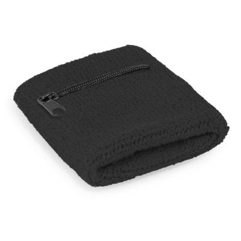 [1105111] Wrist Sweat Band with Pocket - 110511 (Black)