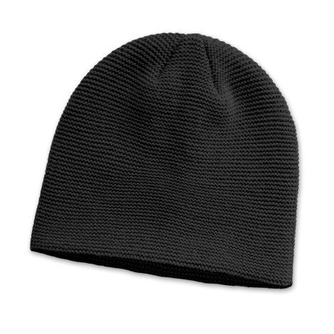 [111113] Montana Garter Knit Beanie - 110841 (Black)