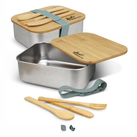 [120046] Stainless Steel Lunch Box with Cutlery - 120046