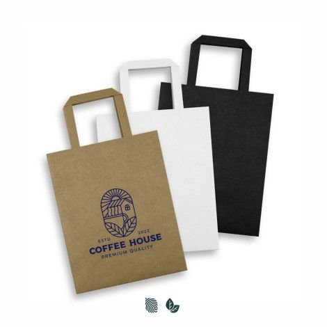 Medium Flat Handle Paper Bag Portrait - 125060