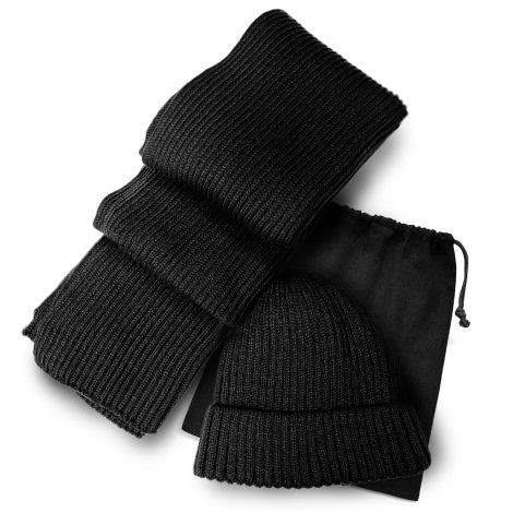 [111689] Denali Scarf and Beanie Set - 126543 (Black)