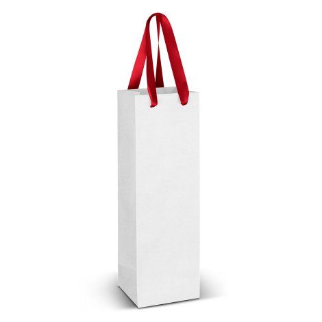 Wine Ribbon Handle Paper Bag - Full Colour - 127175
