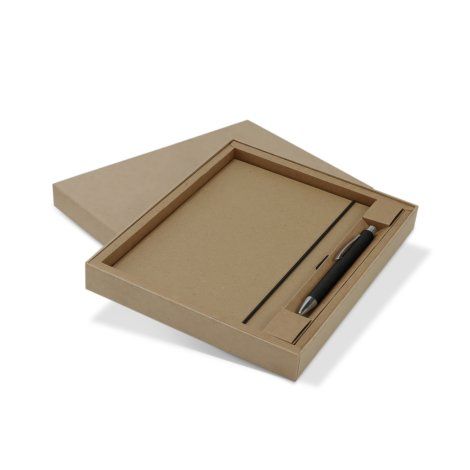 [124947] Kraft Notebook and Pen Gift Set - 129676 (Black)