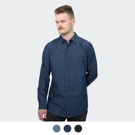 [123439] TRENDSWEAR Chester Men's Denim Shirt - 123609 (XS, Black)