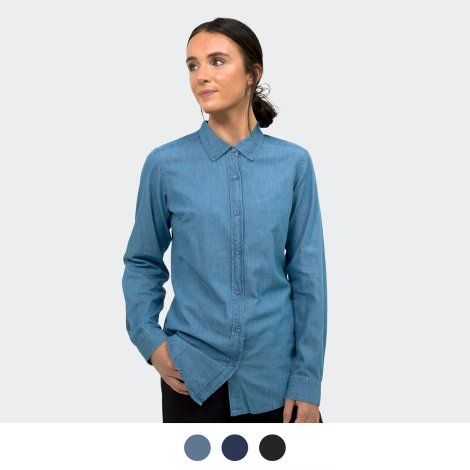 [123469] TRENDSWEAR Chester Women's Denim Shirt - 123610 (XS, Black)