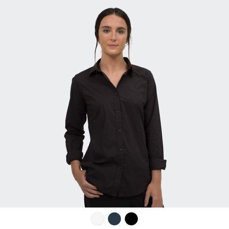 [123415] TRENDSWEAR Parker Women's Poplin Shirt - 123608 (XS, Black)