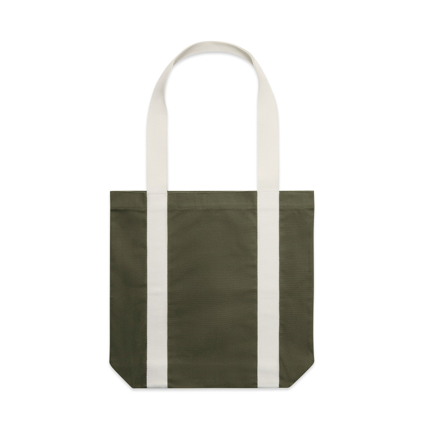 [1008-AR/CR-P-OS] Two-Tone Carrie Tote - 1008 (Army/Cream)