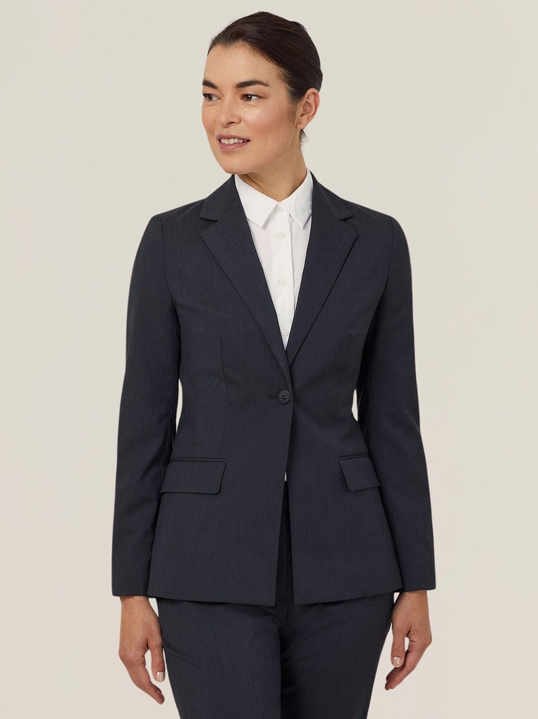 CAT16H - Poly Viscose Stretch 1 Button Mid-Length Jacket