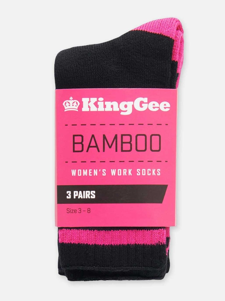 K49015 - Womens Bamboo Crew Work Socks - 3 Pack