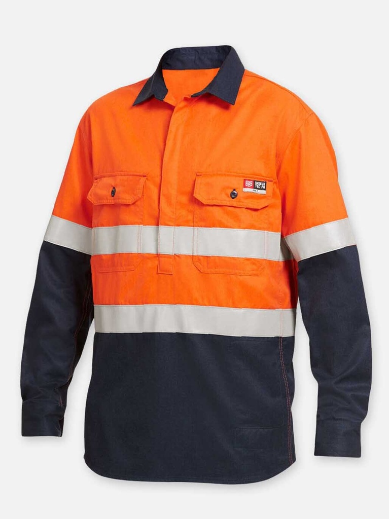 Y04550 - Shieldtec Hi-Vis Spliced Long Sleeve Shirt FR Tape