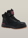 Y60245 - Women's 3056 Lace Up/Side Zip Sfty Boot - Black