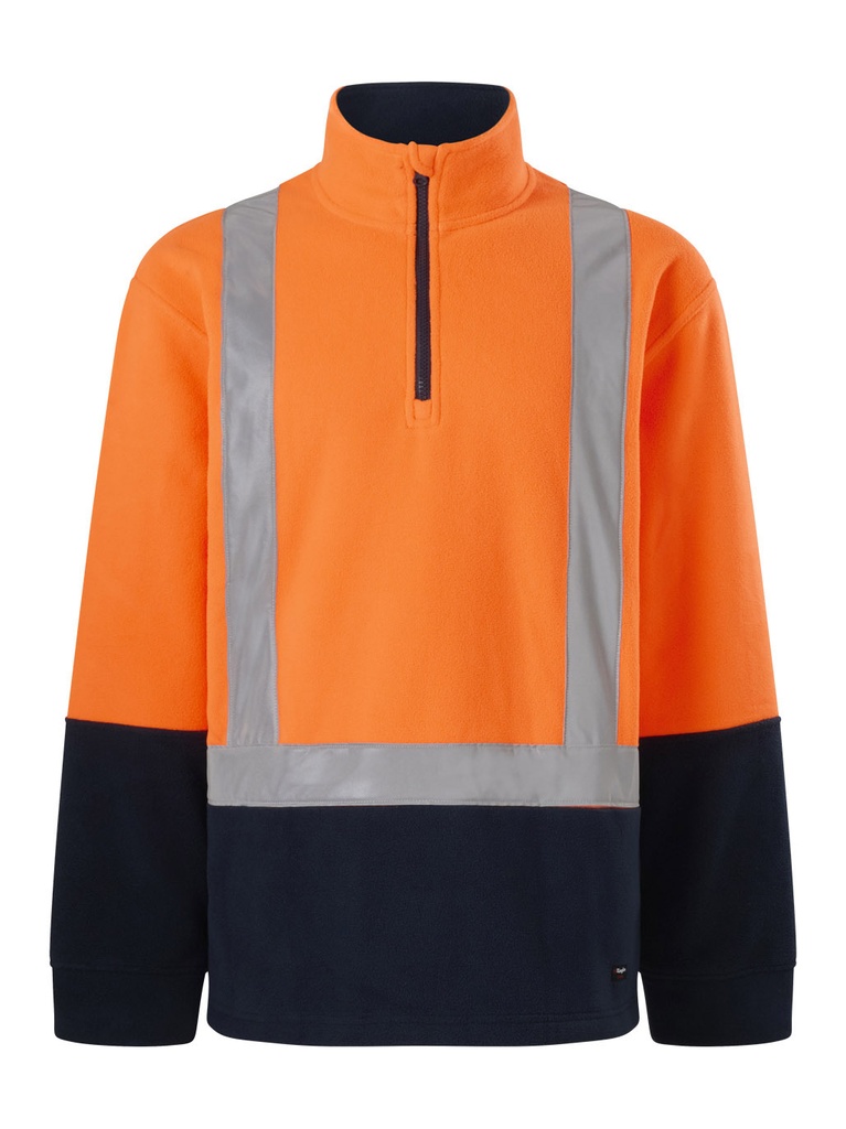 K55063 - HI-VIS POLAR FLEECE PULLOVER WITH NECK ZIP H-TAPED