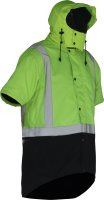 CAUTION HOODED D/N OILSKIN SHORT SLEEVE VEST-SIZE