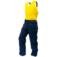 OVERALL ACTION BIB, 300GSM COTTON, YELLOW/NAVY, DO-SIZE