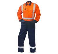 OVERALL FR, 320 GSM 12 CAL, 99% COT 1% AS, ORG/NAV-SIZE