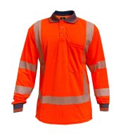 POLO SHIRT LS, TTMC, SIDE VENTS, TRANSFER TAPE-SIZE