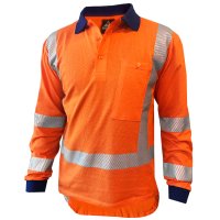 BREEZE TTMC ORANGE POLO SHIRT, 100% COTTON, LS-SIZE