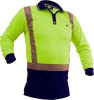 CAUTION D/N L/S MICRO FIBRE POLO-SIZE