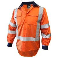X-BACK RIP STOP 155GSM COTTON LS SHIRT, TTMC-W, O/NAVY