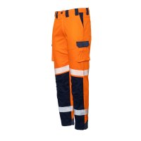 220GSM LIGHT CARGO TROUSERS, RIPSTOP ORANGE/NAVY-SIZE