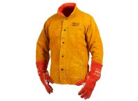 FUSION CHROME LEATHER WELDERS JACKET, TRIPLE FRONT FLAP, KEV