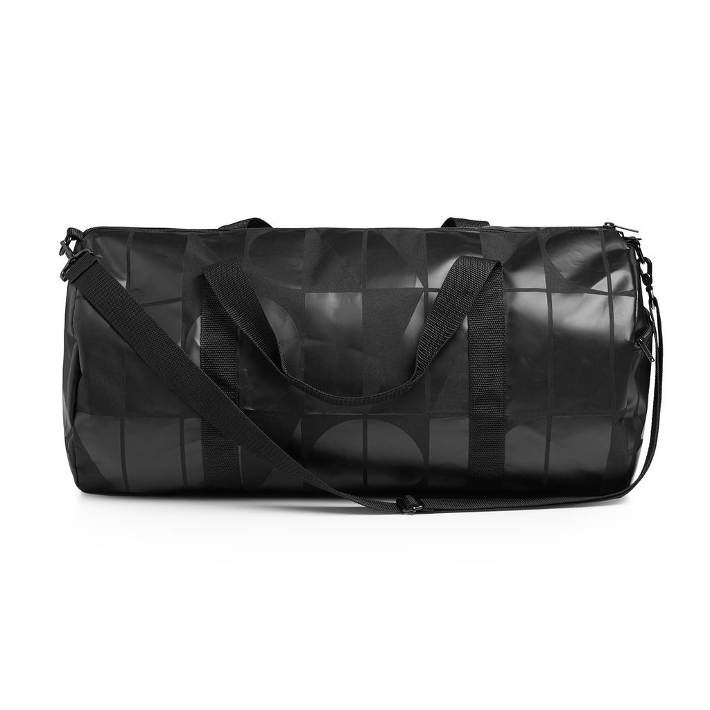 [1035-BLACK-P-OS] Area Pattern Duffel Bag - 1035