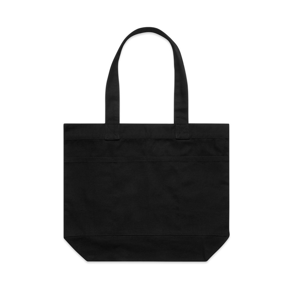[1041-BLACK-P-OS] Pocket Tote Bag - 1041 (Black)