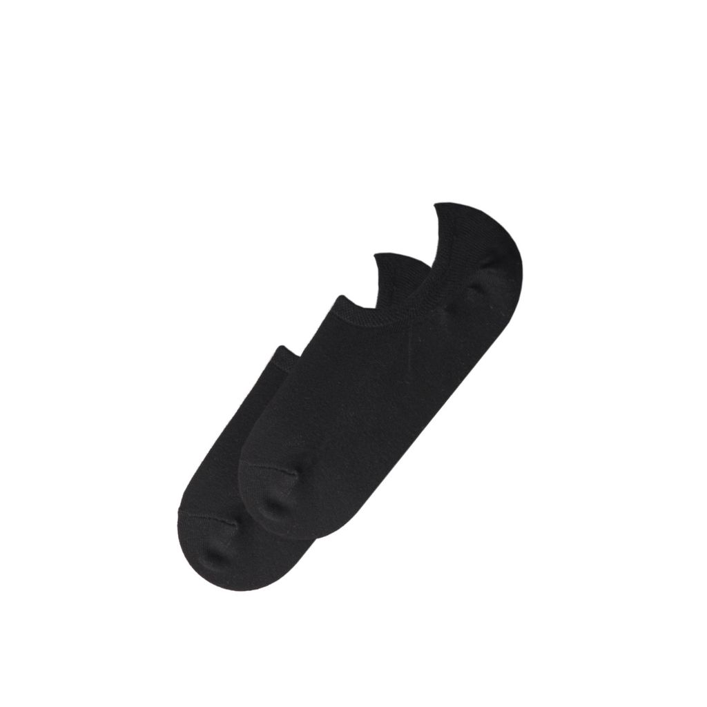 [1206-BLACK-4-8] Invisible Socks (2 Pairs) - 1206 (4-8 US, Black)