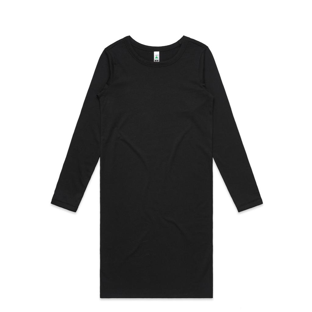 [4033-BLACK-F-XS] Wo's Mika Organic L/S Dress - 4033 (XS, Black)
