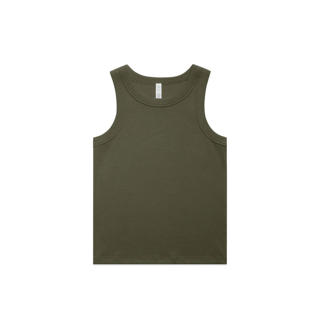 [4063G-ARMY-F-XS] Wo's Organic Rib Tank - 4063G (XS, Army)