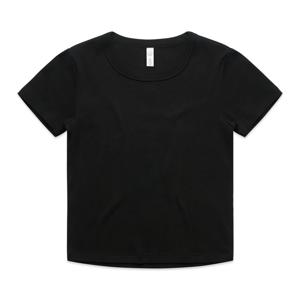 [4074-BLACK-F-XS] Wo's Organic Rib Baby Tee - 4074 (XS, Black)
