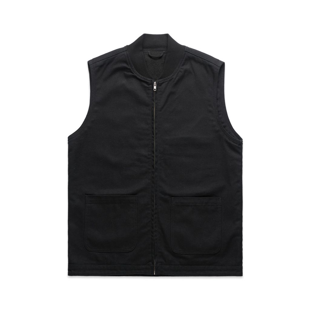 [5528-BLACK-G-S] Canvas Heavy Vest - 5528 (S, Black)