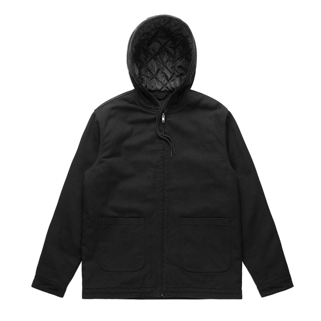 [5529-BLACK-G-S] Canvas Heavy Hooded Jacket - 5529 (S, Black)