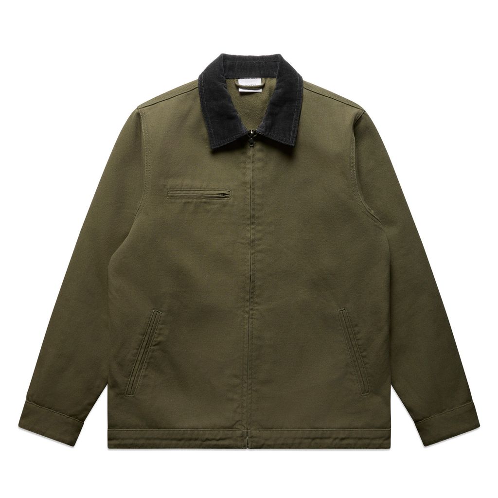 [5533-ARMY-F-XS] Canvas Cord Collar Jacket - 5533 (XS, Army)